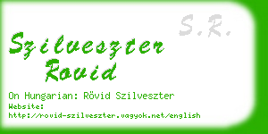 szilveszter rovid business card