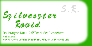 szilveszter rovid business card